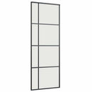 skydedør med hardwaresæt 76x205 cm ESG glas sort
