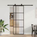 skydedør med hardwaresæt 76x205 cm ESG glas sort