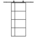 skydedør med hardwaresæt 90x205 cm ESG glas sort