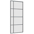 skydedør med hardwaresæt 90x205 cm ESG glas sort