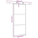 skydedør med hardwaresæt 90x205 cm hærdet glas sort