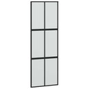 skydedør med hardwaresæt 76x205 cm hærdet glas sort