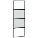 skydedør med hardwaresæt 76x205 cm hærdet glas sort