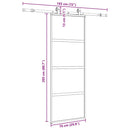 skydedør med hardwaresæt 76x205 cm hærdet glas sort
