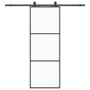 skydedør med hardwaresæt 76x205 cm ESG glas sort