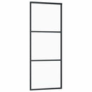 skydedør med hardwaresæt 76x205 cm ESG glas sort
