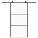 skydedør med hardwaresæt 102x205 cm ESG glas sort