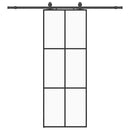 skydedør med hardwaresæt 76x205 cm ESG glas sort