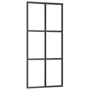 skydedør med hardwaresæt 90x205 cm ESG glas sort