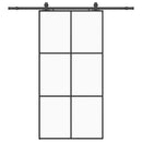 skydedør med hardwaresæt 102x205 cm ESG glas sort