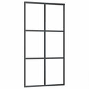 skydedør med hardwaresæt 102x205 cm ESG glas sort