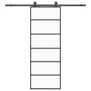 skydedør med hardwaresæt 76x205 cm ESG glas sort