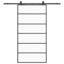 skydedør med hardwaresæt 102x205 cm ESG glas sort