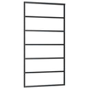 skydedør med hardwaresæt 102x205 cm ESG glas sort