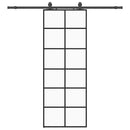 skydedør med hardwaresæt 76x205 cm ESG glas sort