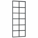skydedør med hardwaresæt 76x205 cm ESG glas sort