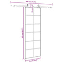 skydedør med hardwaresæt 76x205 cm ESG glas sort