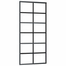 skydedør med hardwaresæt 90x205 cm ESG glas sort