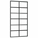 skydedør med hardwaresæt 102x205 cm ESG glas sort