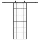 skydedør med hardwaresæt 76x205 cm ESG glas sort