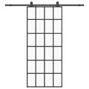 skydedør med hardwaresæt 90x205 cm ESG glas sort