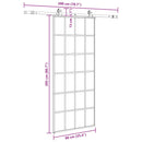 skydedør med hardwaresæt 90x205 cm ESG glas sort