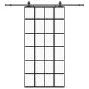 skydedør med hardwaresæt 102x205 cm ESG glas sort
