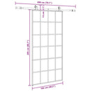 skydedør med hardwaresæt 102x205 cm ESG glas sort
