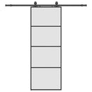 skydedør med hardwaresæt 76x205 cm ESG glas sort