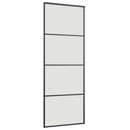 skydedør med hardwaresæt 76x205 cm ESG glas sort