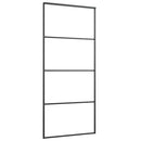 skydedør med hardwaresæt 90x205 cm ESG glas sort