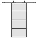 skydedør med hardwaresæt 90x205 cm ESG glas sort