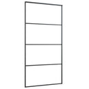 skydedør med hardwaresæt 102,5x205 cm ESG glas sort
