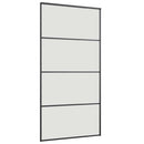 skydedør med hardwaresæt 102,5x205 cm ESG glas sort