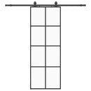 skydedør med hardwaresæt 76x205 cm ESG glas sort