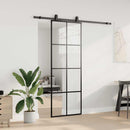 skydedør med hardwaresæt 76x205 cm ESG glas sort