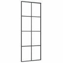 skydedør med hardwaresæt 76x205 cm ESG glas sort