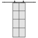 skydedør med hardwaresæt 76x205 cm ESG glas sort