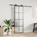 skydedør med hardwaresæt 76x205 cm ESG glas sort