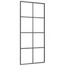 skydedør med hardwaresæt 90x205 cm ESG glas sort
