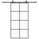 skydedør med hardwaresæt 102,5x205 cm ESG glas sort