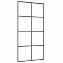 skydedør med hardwaresæt 102,5x205 cm ESG glas sort