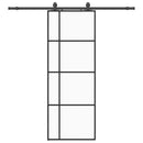 skydedør med hardwaresæt 76x205 cm ESG glas sort