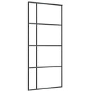 skydedør med hardwaresæt 90x205 cm ESG glas sort