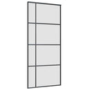 skydedør med hardwaresæt 90x205 cm ESG glas sort