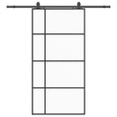 skydedør med hardwaresæt 102,5x205 cm ESG glas sort