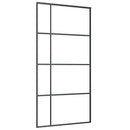 skydedør med hardwaresæt 102,5x205 cm ESG glas sort