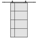 skydedør med hardwaresæt 102,5x205 cm ESG glas sort