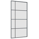 skydedør med hardwaresæt 102,5x205 cm ESG glas sort