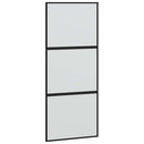 skydedør med hardwaresæt 90x205 cm hærdet glas sort